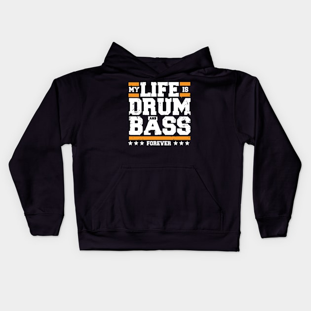 Drum and Bass Music dnb Shirt for DJs or Band members Kids Hoodie by LutzDEsign